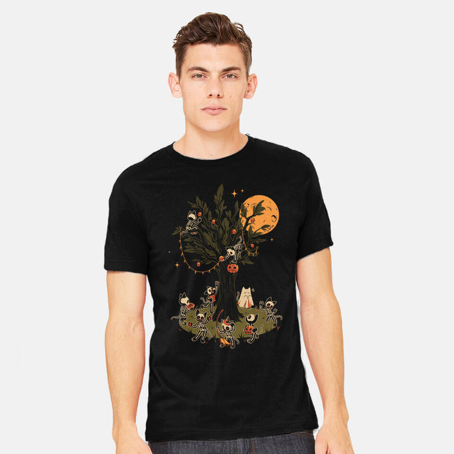 Black Cats Tree-Mens-Heavyweight-Tee-tobefonseca