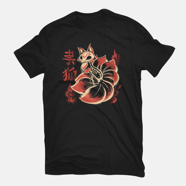 Ghost Kitsune-Womens-Basic-Tee-ricolaa