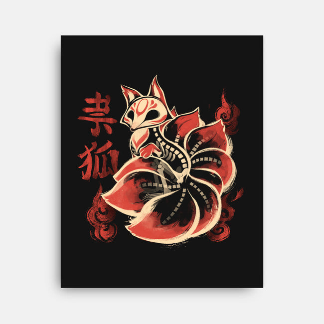 Ghost Kitsune-None-Stretched-Canvas-ricolaa
