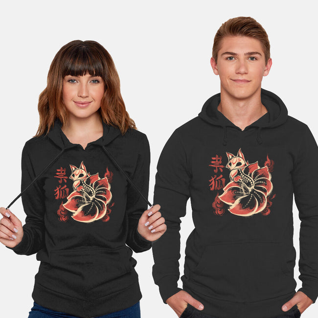 Ghost Kitsune-Unisex-Pullover-Sweatshirt-ricolaa