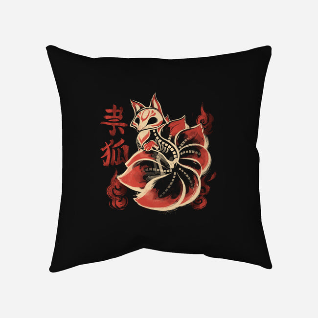 Ghost Kitsune-None-Removable Cover-Throw Pillow-ricolaa