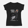 Rebel Girl-Womens-V-Neck-Tee-zascanauta