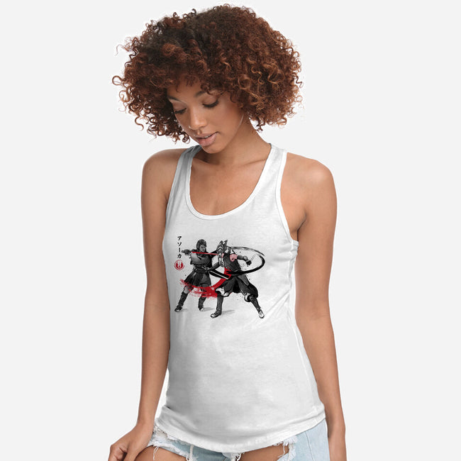 The Final Lesson Sumi-e-Womens-Racerback-Tank-DrMonekers