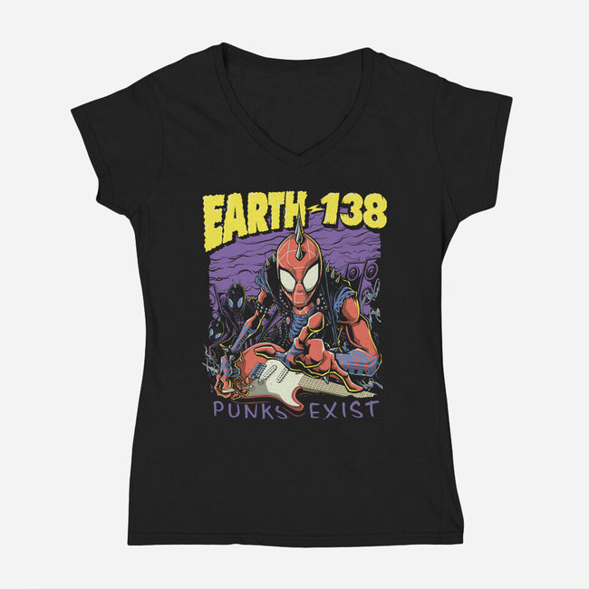 Punks Exist-Womens-V-Neck-Tee-Betmac