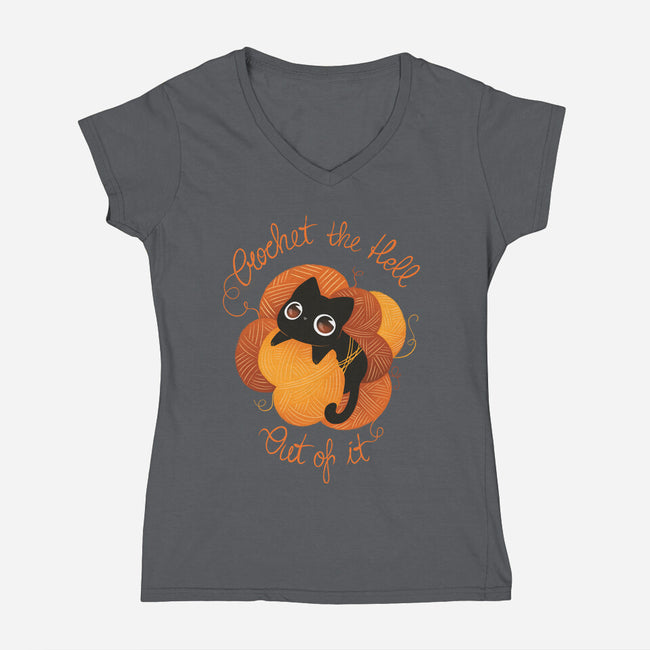 Crochet The Hell Out Of It-Womens-V-Neck-Tee-ricolaa