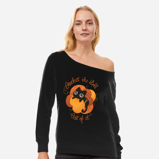 Crochet The Hell Out Of It-Womens-Off Shoulder-Sweatshirt-ricolaa