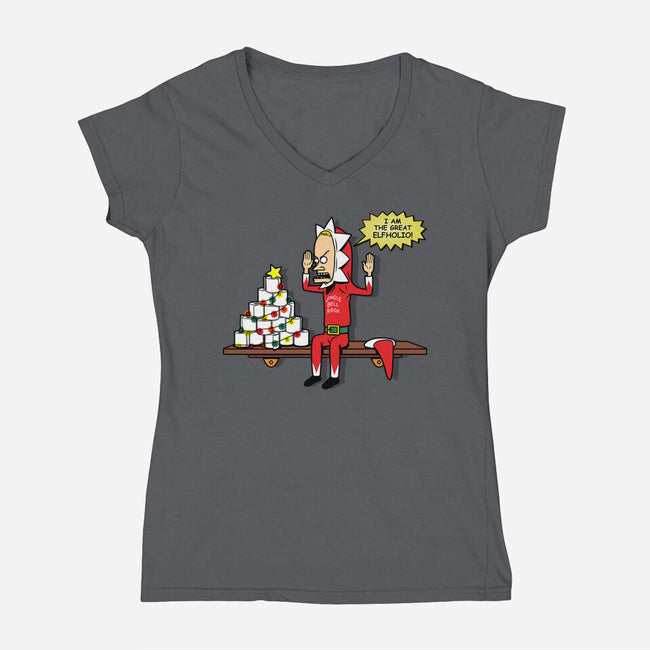 The Great Elfholio-Womens-V-Neck-Tee-Boggs Nicolas