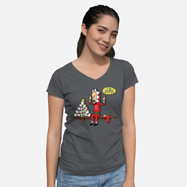 The Great Elfholio-Womens-V-Neck-Tee-Boggs Nicolas