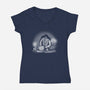 Pumpkin Carver-Womens-V-Neck-Tee-pigboom