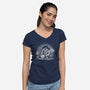 Pumpkin Carver-Womens-V-Neck-Tee-pigboom