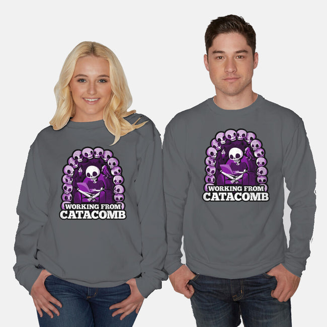 Working From Catacomb-Unisex-Crew Neck-Sweatshirt-Aarons Art Room