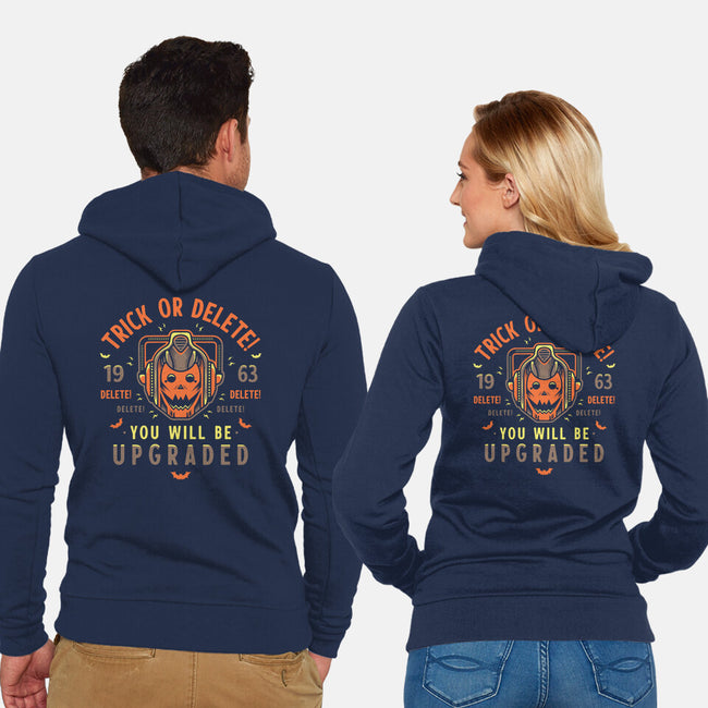 Trick Or Delete-Unisex-Zip-Up-Sweatshirt-Logozaste