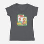 Laser Cats Destroy-Womens-V-Neck-Tee-hbdesign