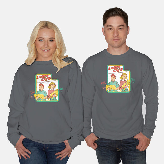 Laser Cats Destroy-Unisex-Crew Neck-Sweatshirt-hbdesign