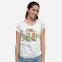 Laser Cats Destroy-Womens-V-Neck-Tee-hbdesign