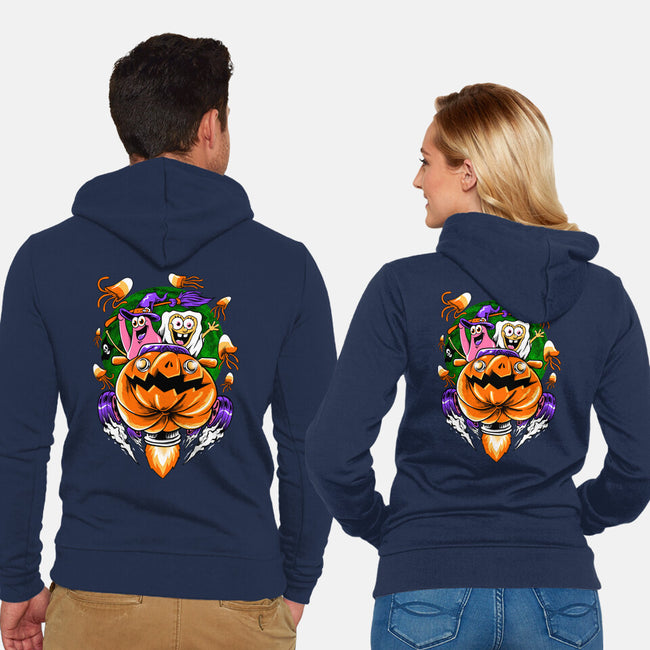 Halloween Attack-Unisex-Zip-Up-Sweatshirt-spoilerinc