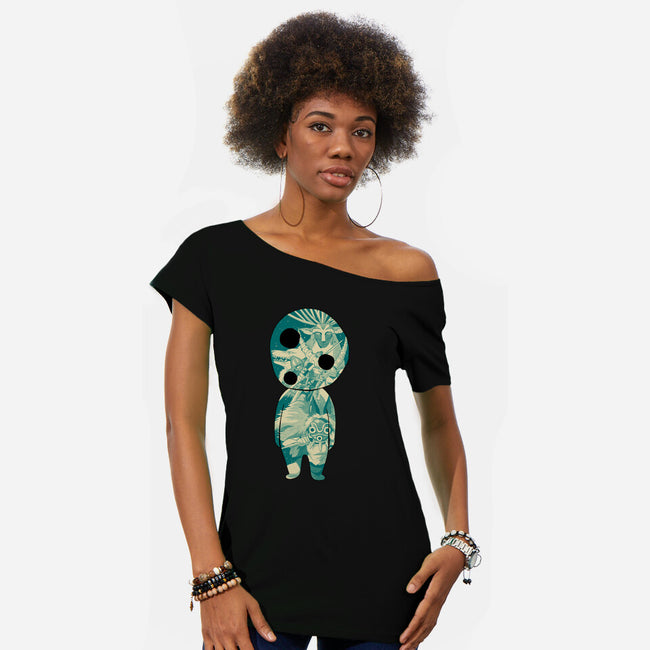 The Spirit Of The Forest-Womens-Off Shoulder-Tee-Hafaell