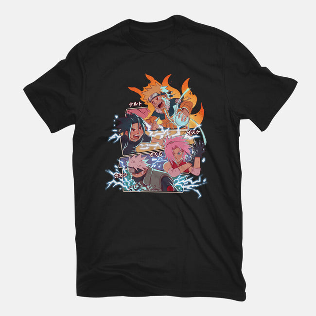 Naruto Battle-Unisex-Basic-Tee-jacnicolauart