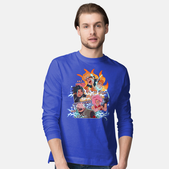 Naruto Battle-Mens-Long Sleeved-Tee-jacnicolauart