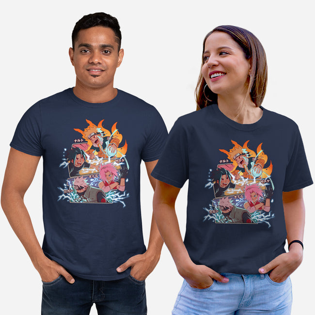 Naruto Battle-Unisex-Basic-Tee-jacnicolauart