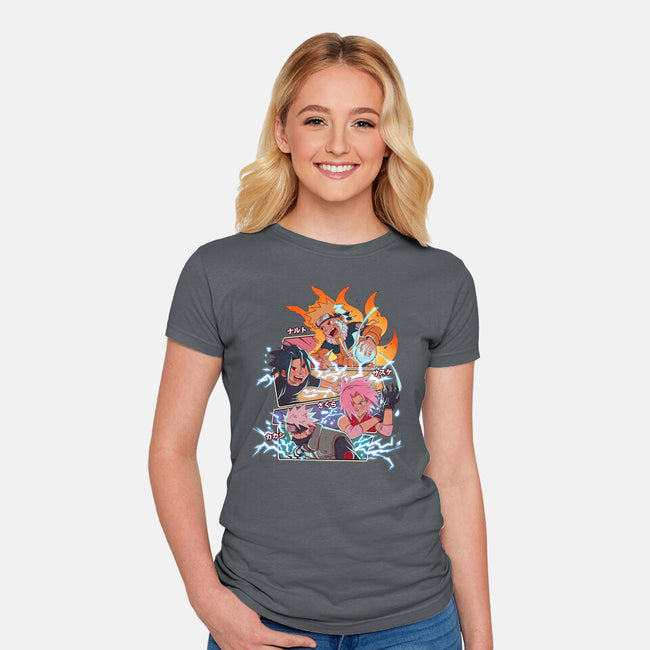 Naruto Battle-Womens-Fitted-Tee-jacnicolauart