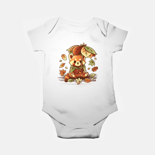 Red Panda Leaf Umbrella-Baby-Basic-Onesie-NemiMakeit