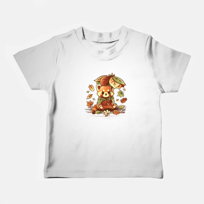 Red Panda Leaf Umbrella-Baby-Basic-Tee-NemiMakeit