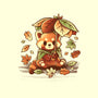 Red Panda Leaf Umbrella-None-Glossy-Sticker-NemiMakeit