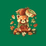 Red Panda Leaf Umbrella-Mens-Long Sleeved-Tee-NemiMakeit