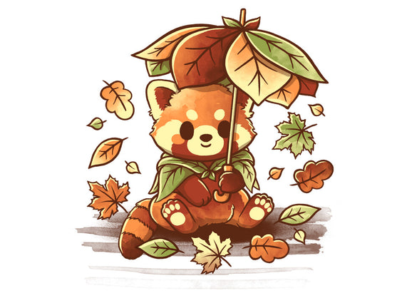 Red Panda Leaf Umbrella