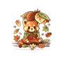 Red Panda Leaf Umbrella-None-Polyester-Shower Curtain-NemiMakeit