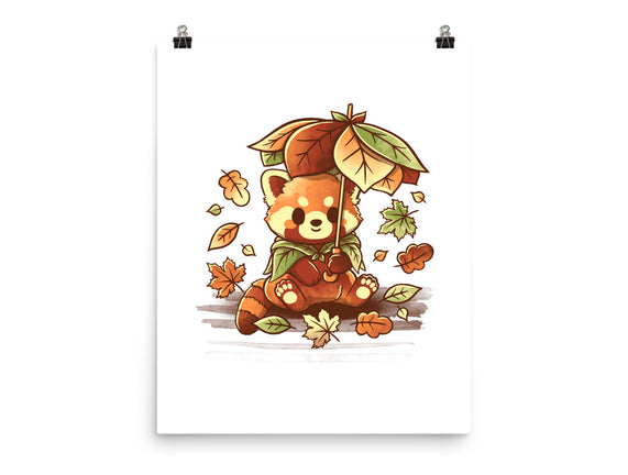 Red Panda Leaf Umbrella