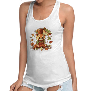 Red Panda Leaf Umbrella