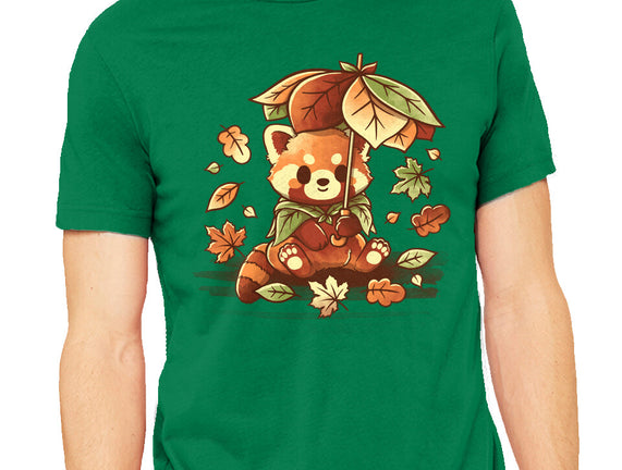 Red Panda Leaf Umbrella