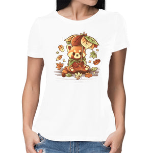 Red Panda Leaf Umbrella