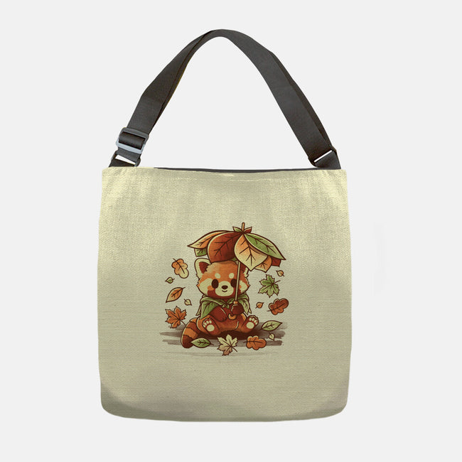 Red Panda Leaf Umbrella-None-Adjustable Tote-Bag-NemiMakeit