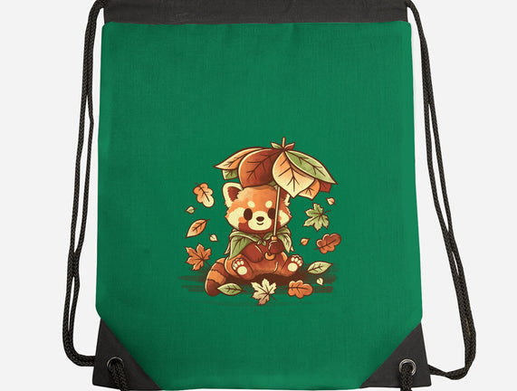 Red Panda Leaf Umbrella