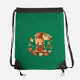 Red Panda Leaf Umbrella-None-Drawstring-Bag-NemiMakeit