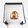 Red Panda Leaf Umbrella-None-Drawstring-Bag-NemiMakeit