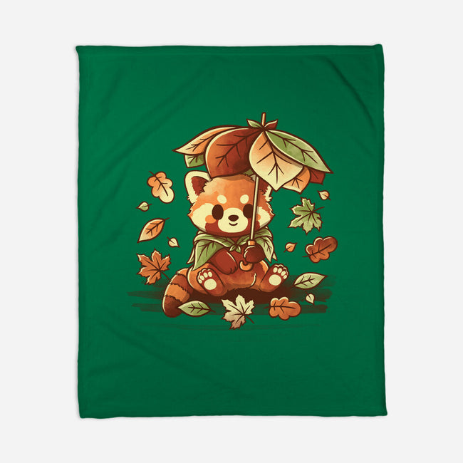 Red Panda Leaf Umbrella-None-Fleece-Blanket-NemiMakeit