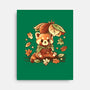 Red Panda Leaf Umbrella-None-Stretched-Canvas-NemiMakeit