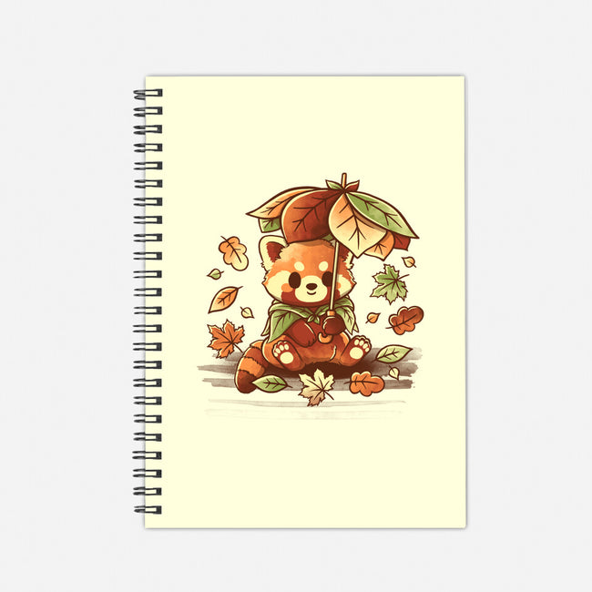 Red Panda Leaf Umbrella-None-Dot Grid-Notebook-NemiMakeit