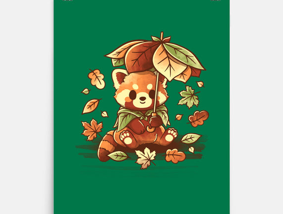 Red Panda Leaf Umbrella