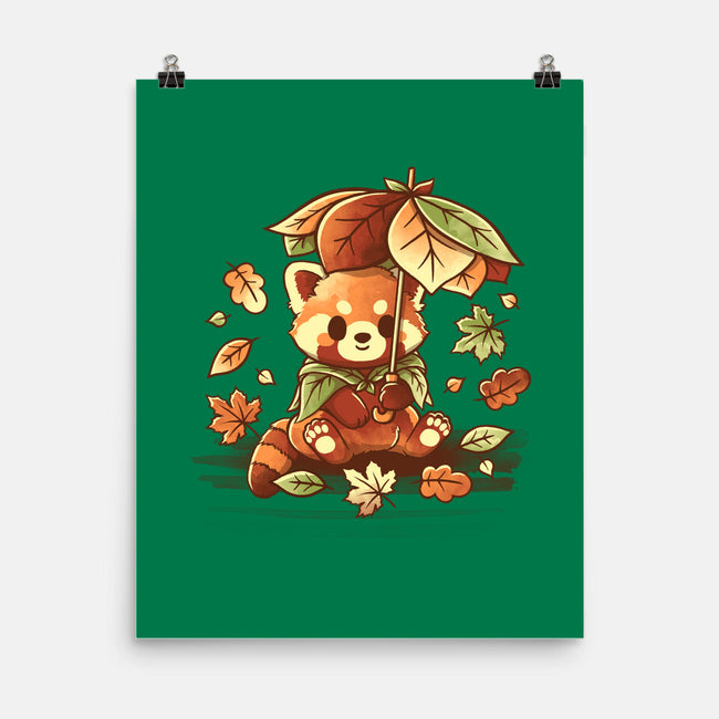 Red Panda Leaf Umbrella-None-Matte-Poster-NemiMakeit