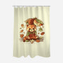 Red Panda Leaf Umbrella-None-Polyester-Shower Curtain-NemiMakeit