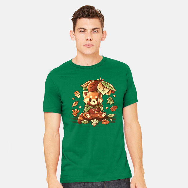 Red Panda Leaf Umbrella-Mens-Heavyweight-Tee-NemiMakeit