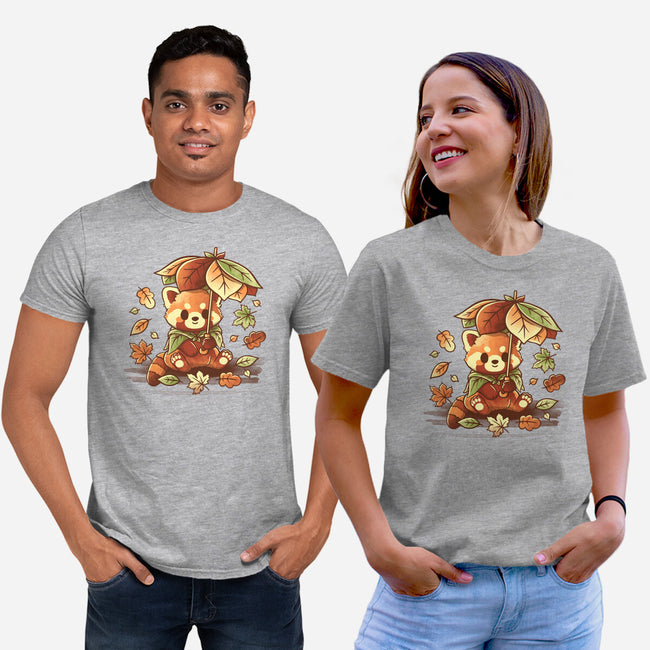 Red Panda Leaf Umbrella-Unisex-Basic-Tee-NemiMakeit