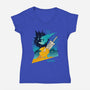 Cloud And Chocobo-Womens-V-Neck-Tee-Logozaste