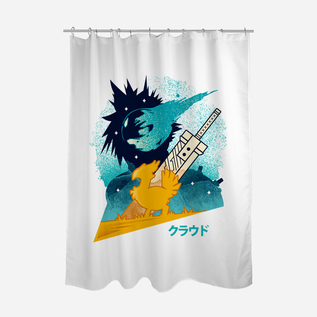 Cloud And Chocobo-None-Polyester-Shower Curtain-Logozaste