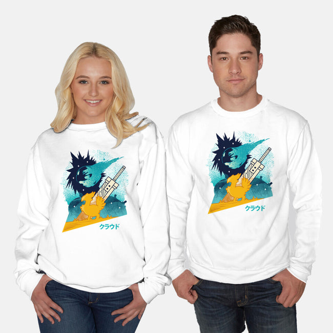 Cloud And Chocobo-Unisex-Crew Neck-Sweatshirt-Logozaste